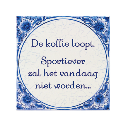 Delftsblauw Tegel De Koffie Loopt 15cm