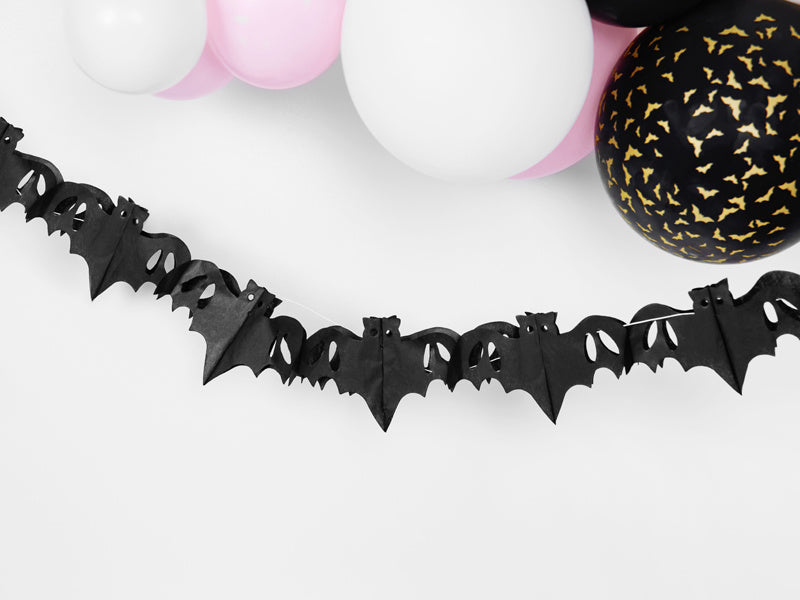 Halloween Slinger Vleermuis Zwart 4m