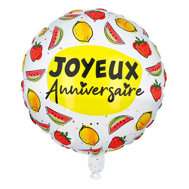 Helium Ballon Fruit Joyeux Anniversaire Leeg 45cm