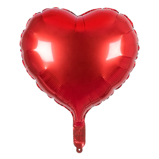 Rode Helium Ballon Hart Leeg 45cm