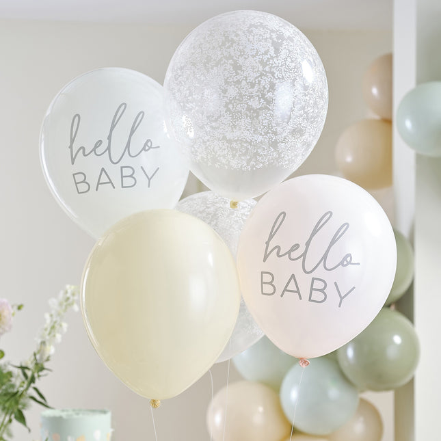 Babyshower Ballonnen Hello Baby 5st