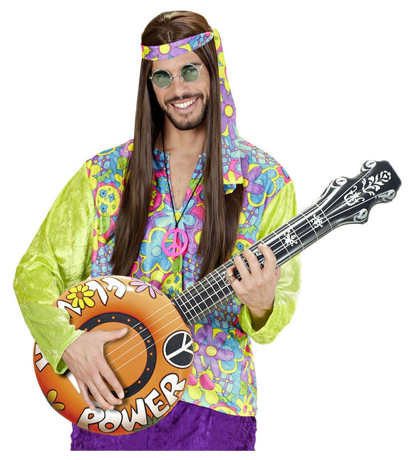 Hippie 60S Nep Banjo Oranje Opblaasbaar 1m