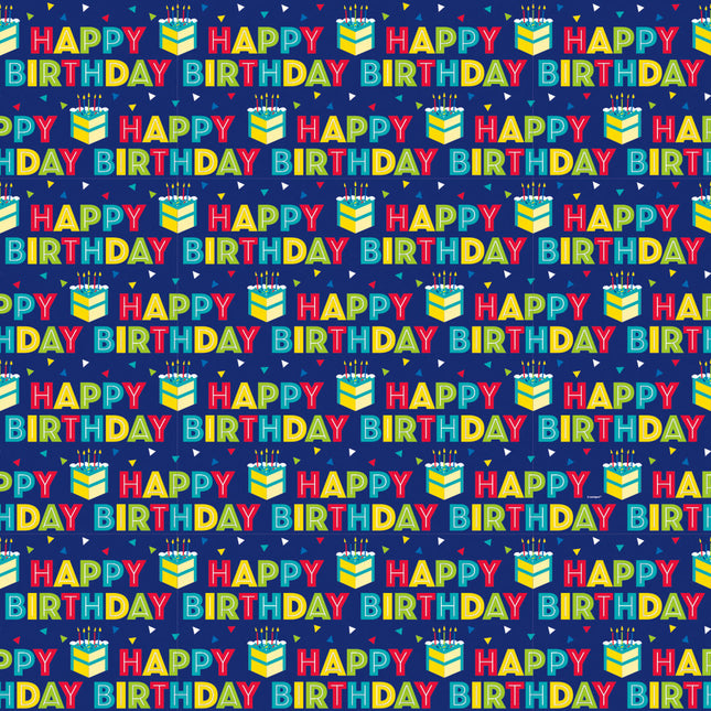 Cadeaupapier Happy Birthday Taart 1,52m