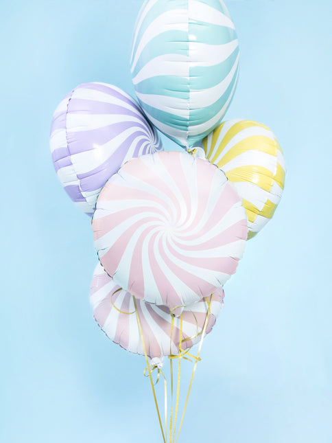 Helium Ballon Lichtroze Swirl 45cm leeg