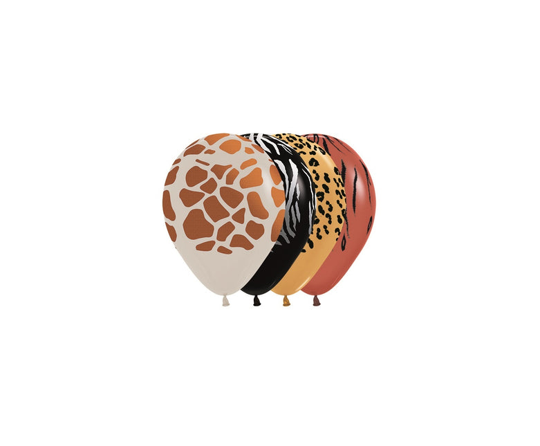 Ballonnen Animal Print Metallic Ink 12cm 50st