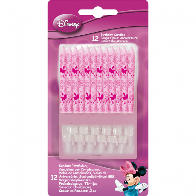 Minnie Mouse Taart Kaarsjes 12st