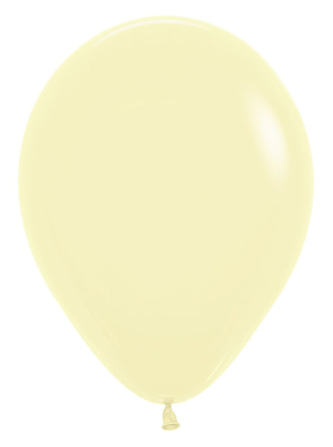 Ballonnen Pastel Matte Yellow 30cm 12st