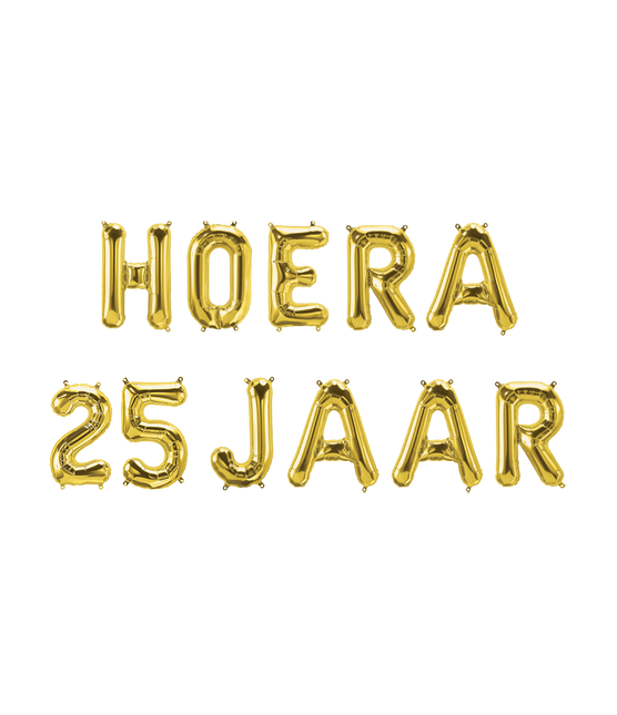 Gouden Ballonnen Set 25 Jaar Hoera 1,9m