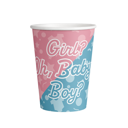 Gender Reveal Bekers 9cm 8st