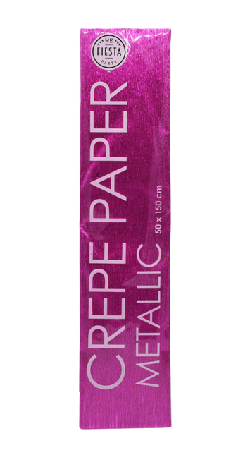 Crepe Papier Metallic Roze 50cm 1,5m