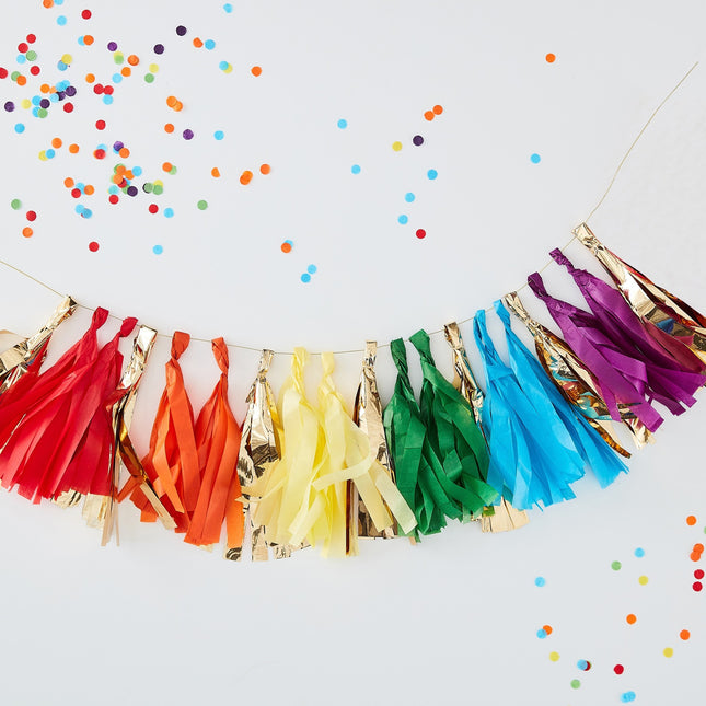 Regenboog Tassel Slinger 1,5m