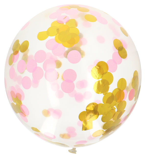 Confetti Ballon Roze Goud 61cm