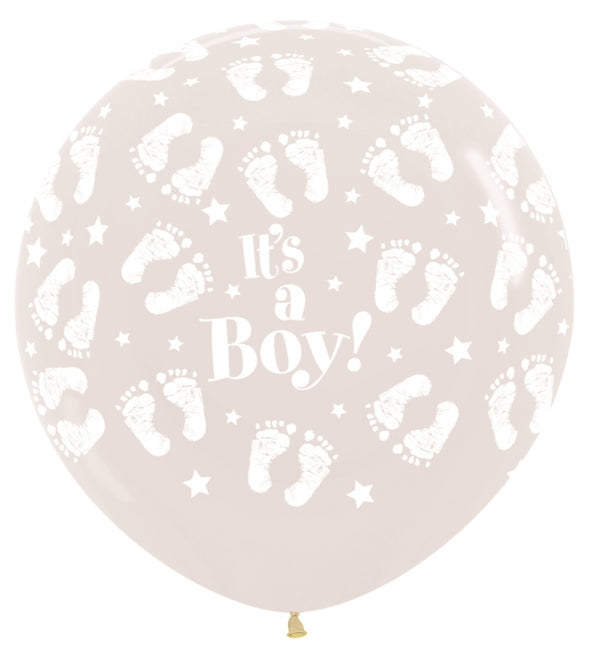 Ballonnen It's a Boy Footprint Clear 91cm 2st