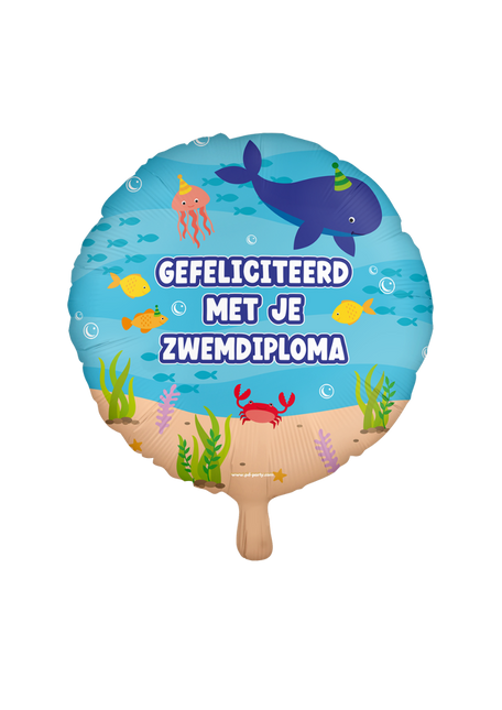 Zwemdiploma Helium Ballon Leeg 45cm