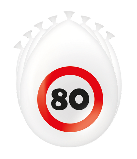 80 Jaar Ballonnen Verkeersbord 30cm