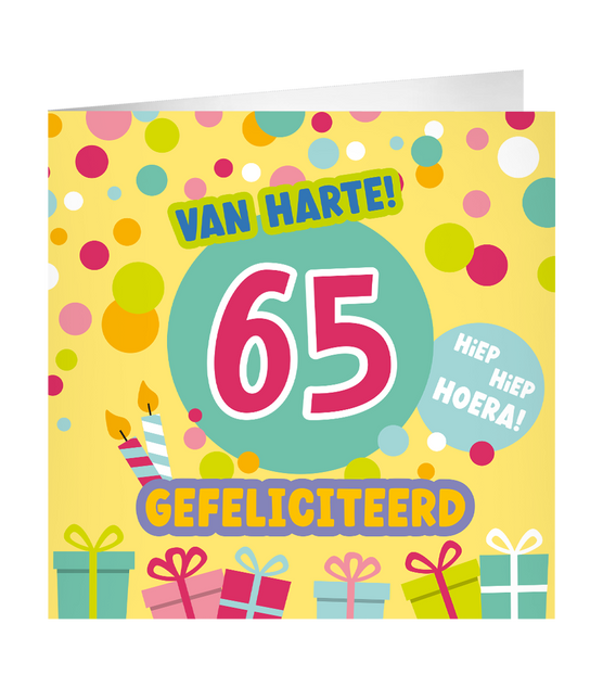 65 Jaar Wenskaart 23cm